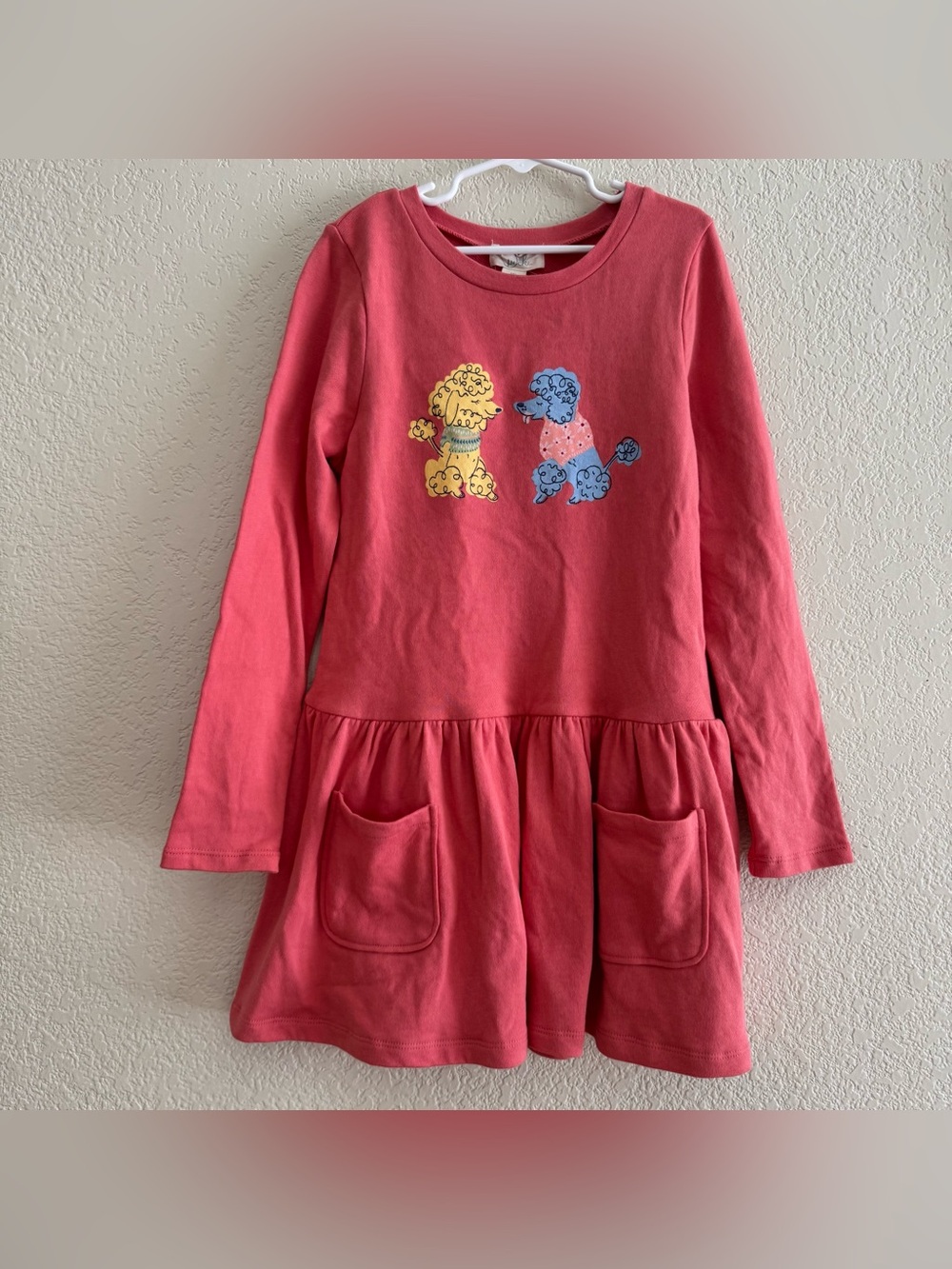 Peek Rose Pink Pup Friends long Sleeve Graphic French Terry Sweatshirt Dress 8 - Picture 2 of 8